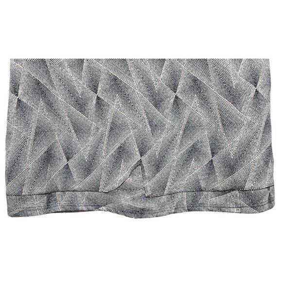 Epik Womens XL Geometric Patterned A-Line Skirt Black & White Textured Fabric Mi - Picture 3 of 9